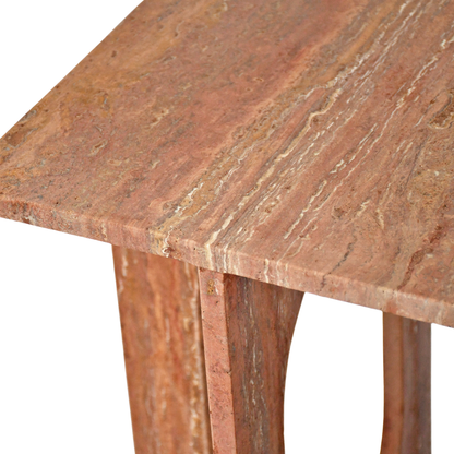 LILA | Side Table | Natural Travertine | Red