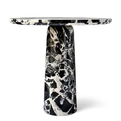 ANNA BISTRO TABLE | Natural Marble | Napoleon Black - Home Elements
