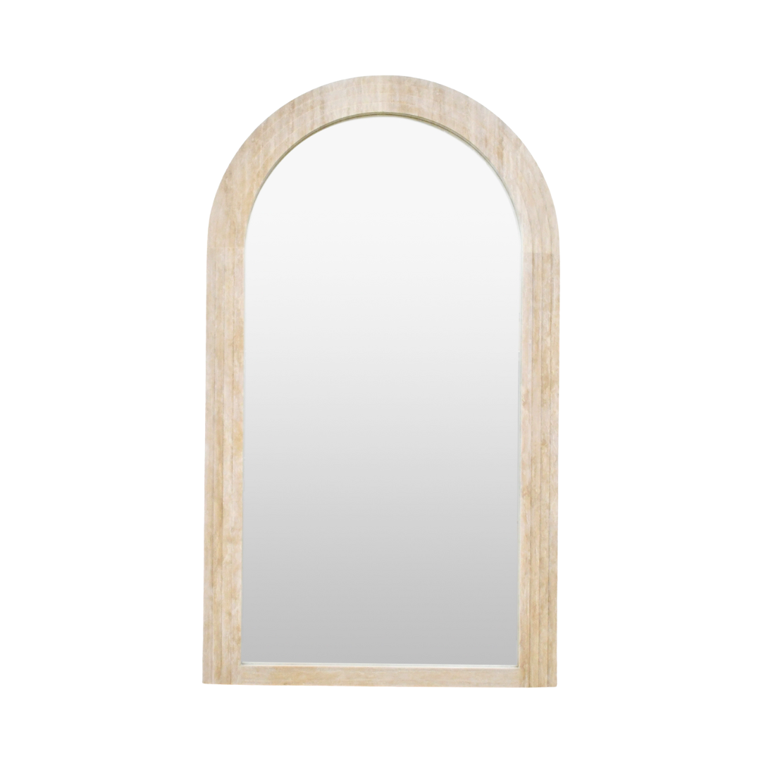 MOIRE Floor Mirror | Natural Travertine | Beige