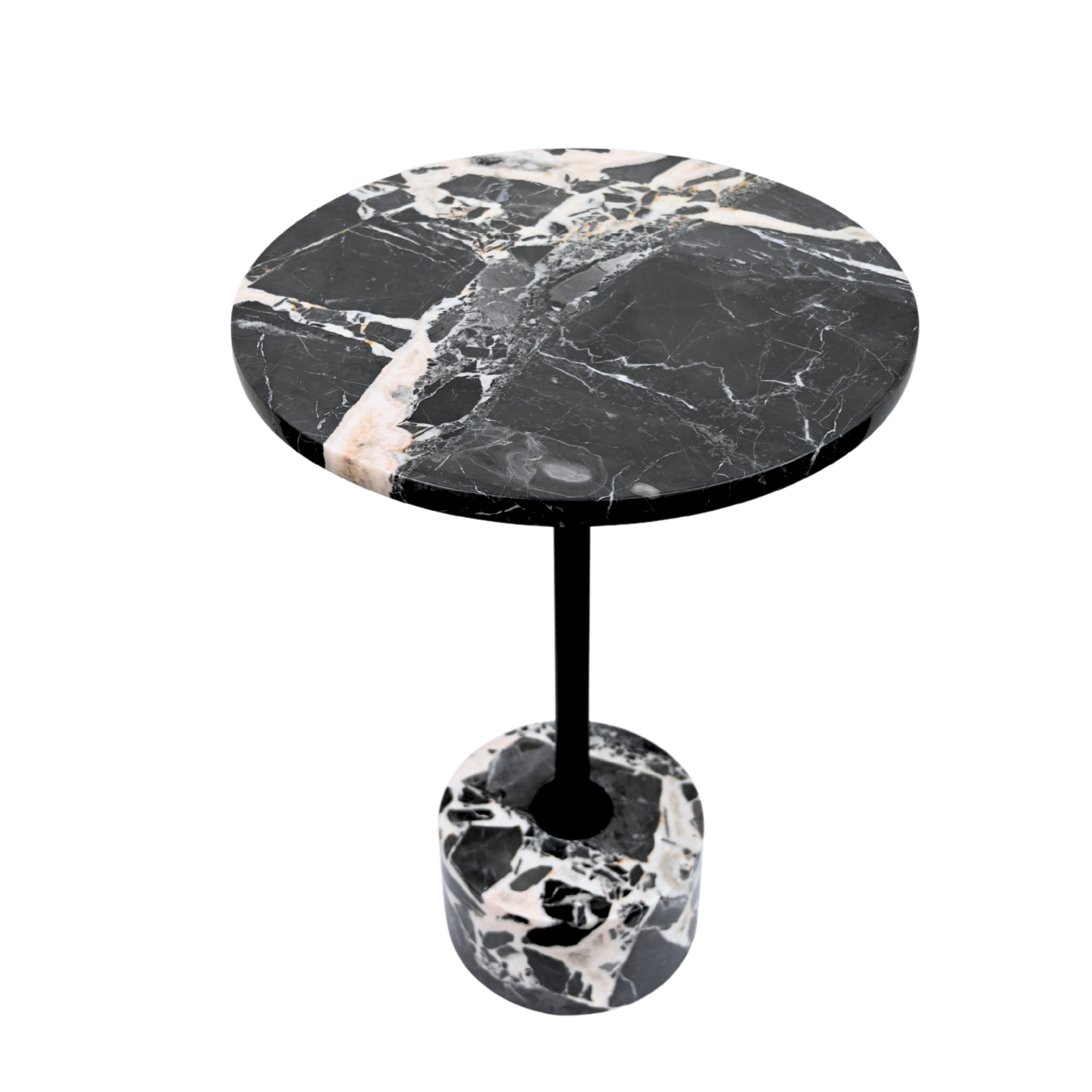 round black marble side table 