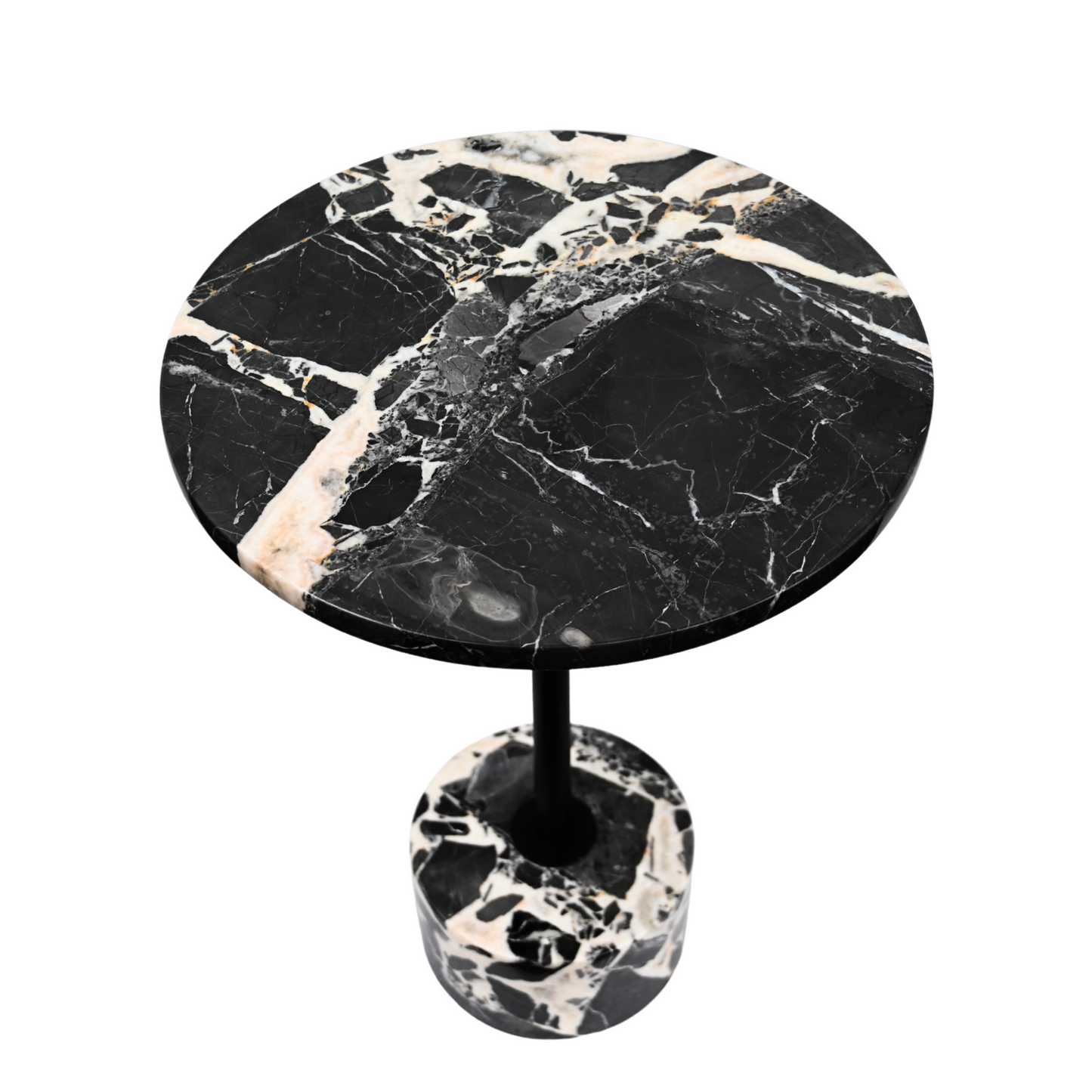 round black marble side table 