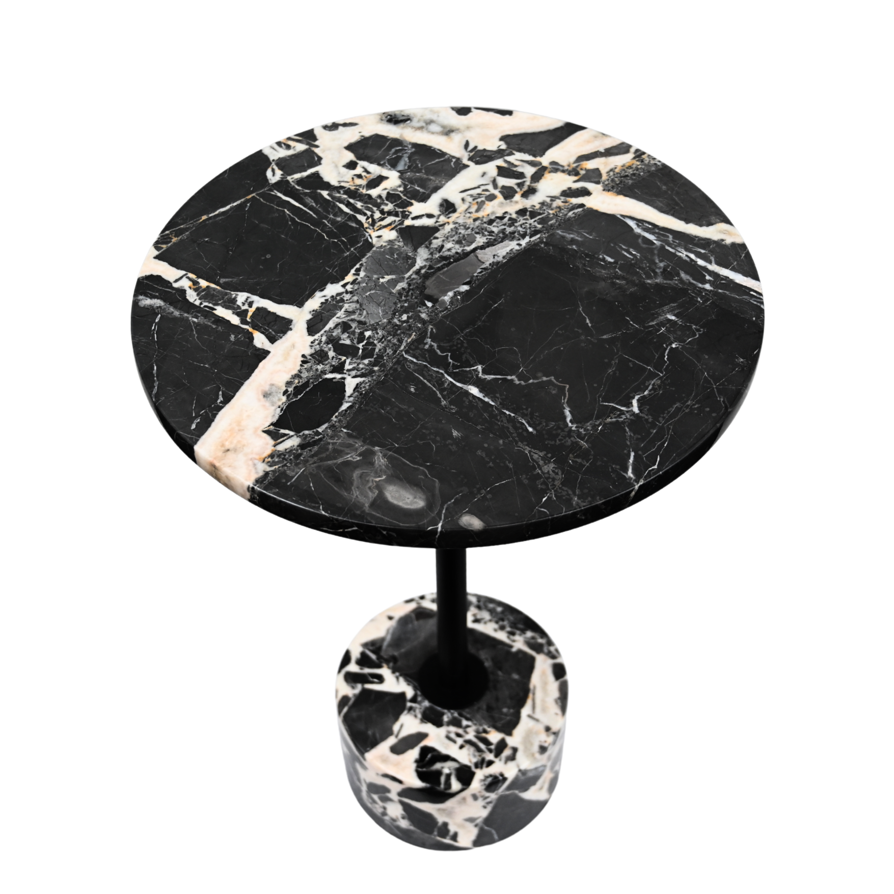 round black marble side table 