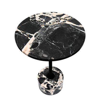 round black marble side table 