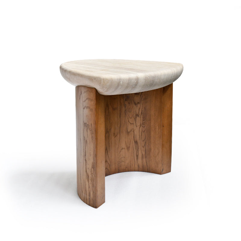 MIZU | Side Table | Natural Travertine | Beige