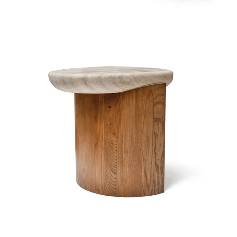 MIZU | Side Table | Natural Travertine | Beige
