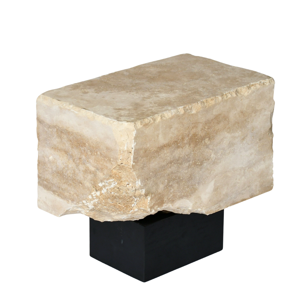  Natural Travertine Beige side table
