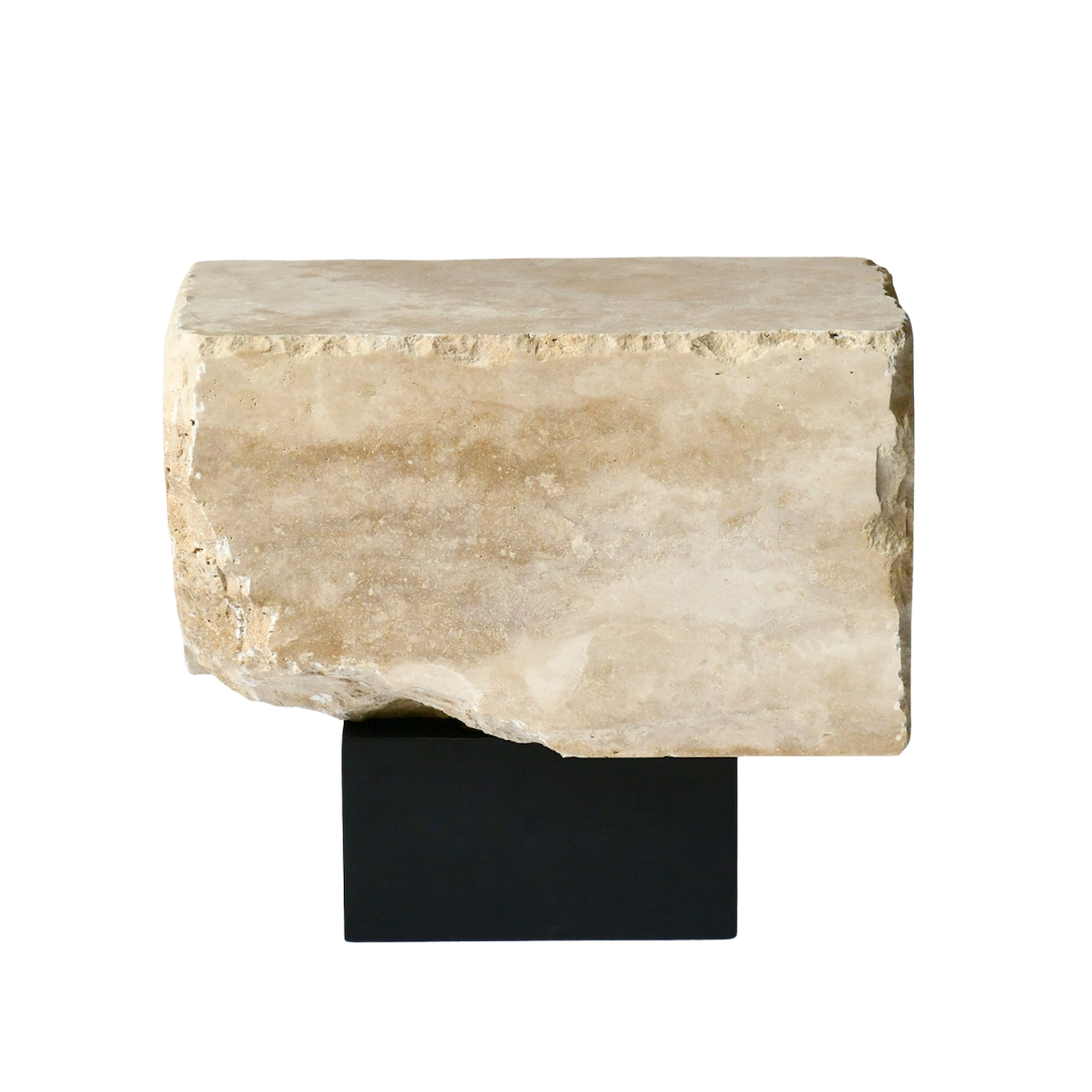  Natural Travertine Beige side table