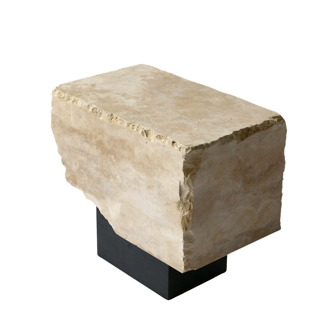  Natural Travertine Beige side table