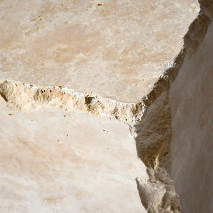  Natural Travertine Beige side table