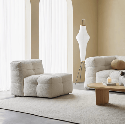 High-quality white single-seater sofa – Timeless elegance