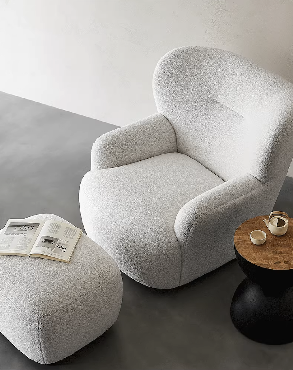 KIRA Armchair with Ottoman - Home Elements