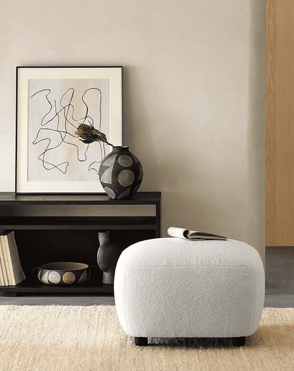 KIRA Armchair with Ottoman | White - Home Elements
