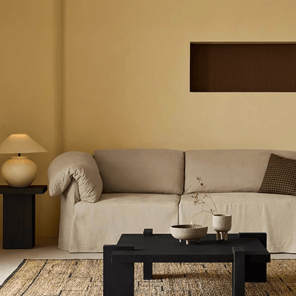Sleek black coffee table with minimalist design