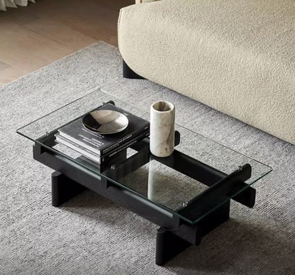 NEO Coffee Table | Tempered Glass | Black - Home Elements
