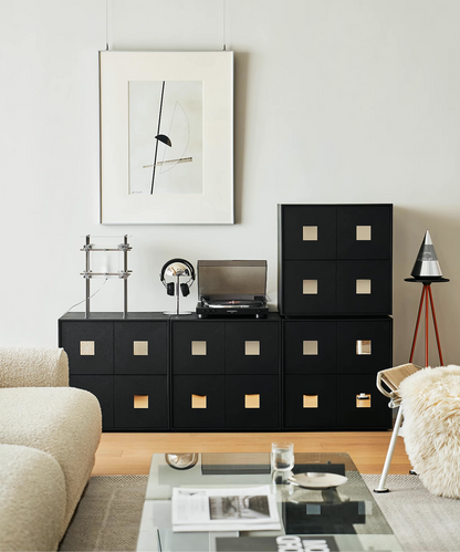 PUZZLER Buffet Table | Entertainment Unit | Black - Home Elements