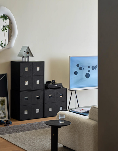 PUZZLER Buffet Table | Entertainment Unit | Black - Home Elements