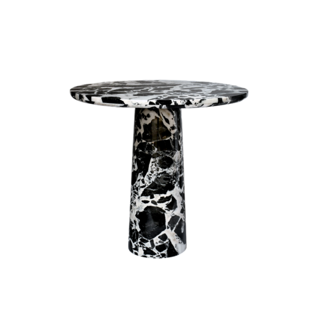 ANNA BISTRO TABLE | Natural Marble | Napoleon Black