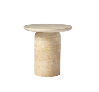 SOREN Side Table | Natural Travertine | Beige - Home Elements