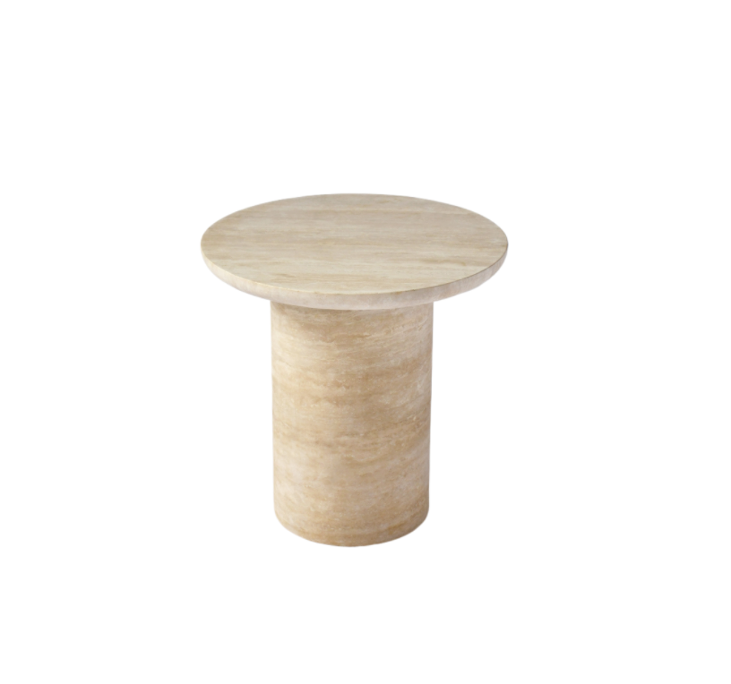 SOREN Side Table | Natural Travertine | Beige