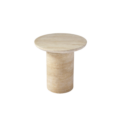 SOREN Side Table | Natural Travertine | Beige - Home Elements