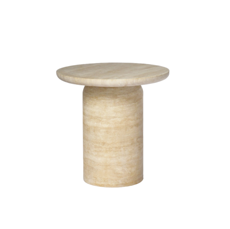 SOREN Side Table | Natural Travertine | Beige