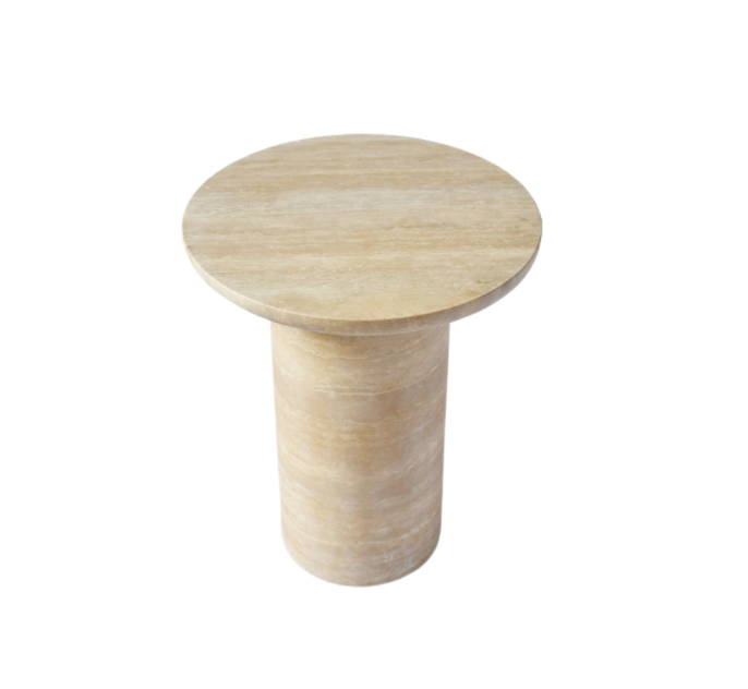 SOREN Side Table | Natural Travertine | Beige