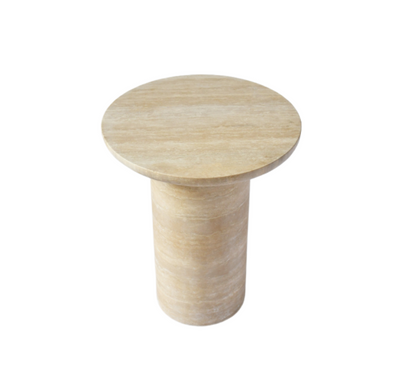 SOREN Side Table | Natural Travertine | Beige - Home Elements