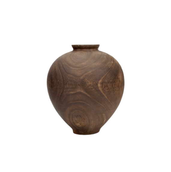 Carbonized Wooden Vessel | Brown | Small