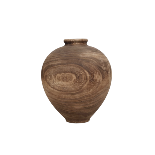 Carbonized Wooden Vessel | Brown | Large