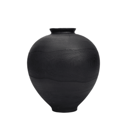 Carbonized Wooden Vessel | Black | Small - Home Elements