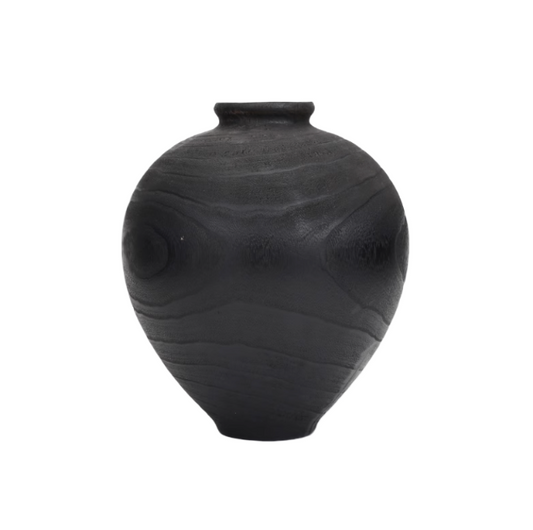 Carbonized Wooden Vessel | Black | Large