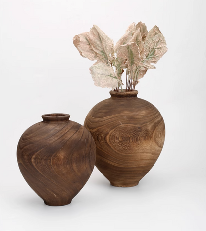 Carbonized Wooden Vessel | Brown | Small - Home Elements