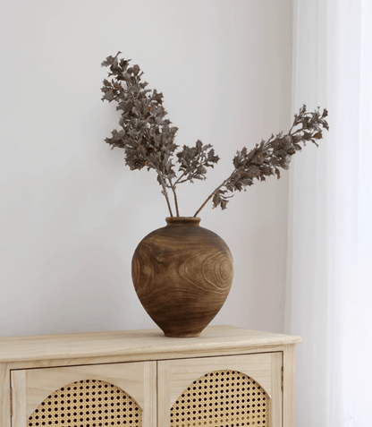 Carbonized Wooden Vessel | Brown | Large - Home Elements