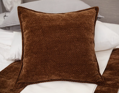 Charlie Velvet Luxe Brown Cushion - Home Elements