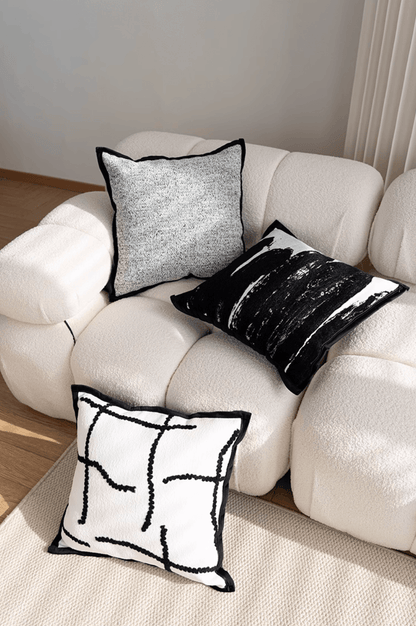 Lina Off-white Wavy Cushion - Home Elements