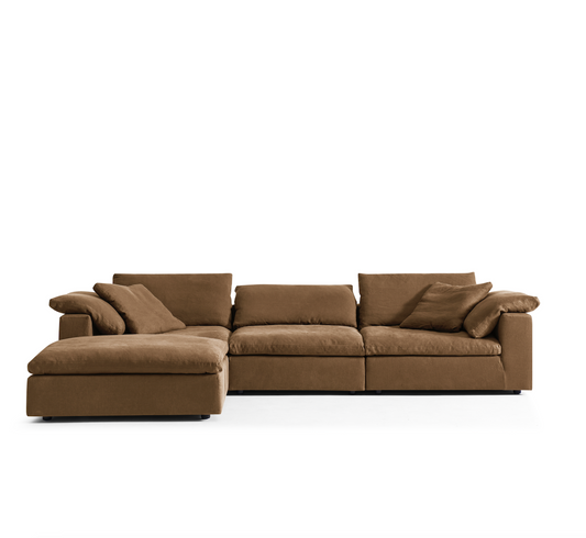 SEREN Sectional Sofa with Ottoman | Brown