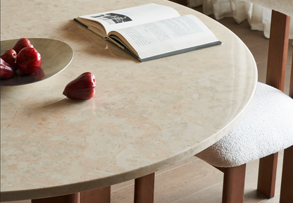 EDEN Round Dining Table | Natural Marble | Beige