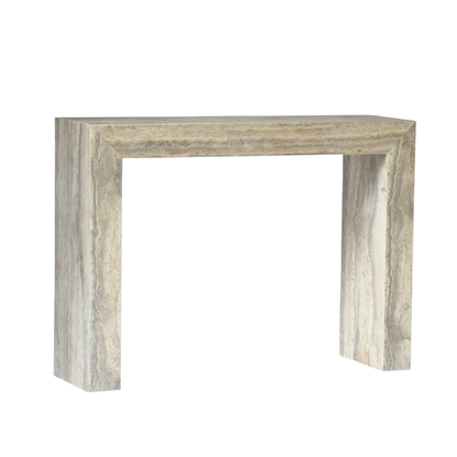 SORA Hall Table | Console Table | Natural Travertine | Grey
