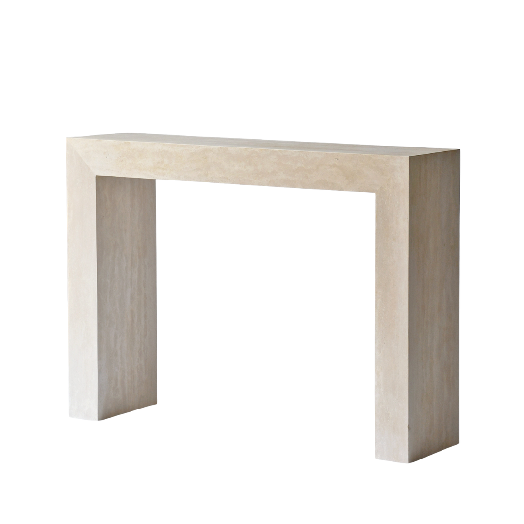 SORA Hall Table | Console Table | Natural Travertine | Beige