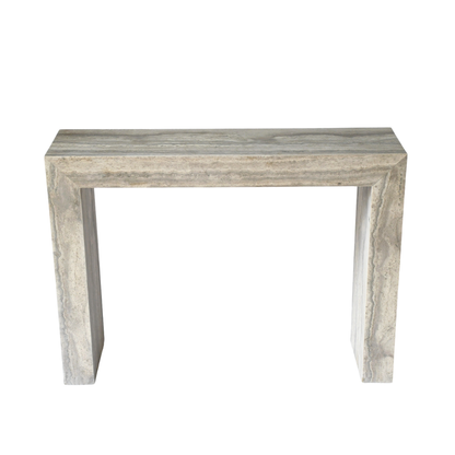 SORA Hall Table | Console Table | Natural Travertine | Grey