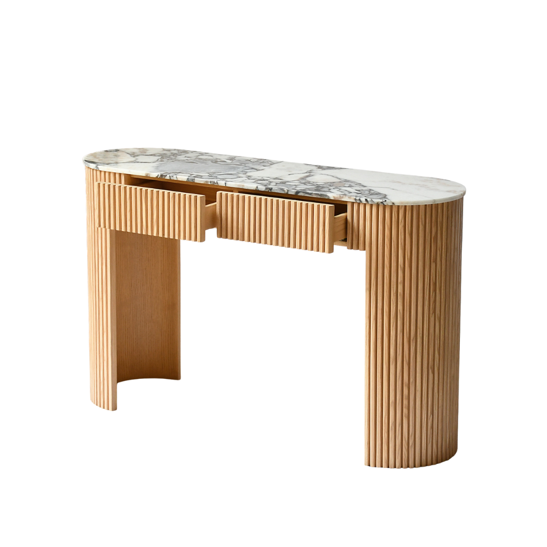 CELINA Hall Table | Console Table | Natural Marble | Ocean Storm