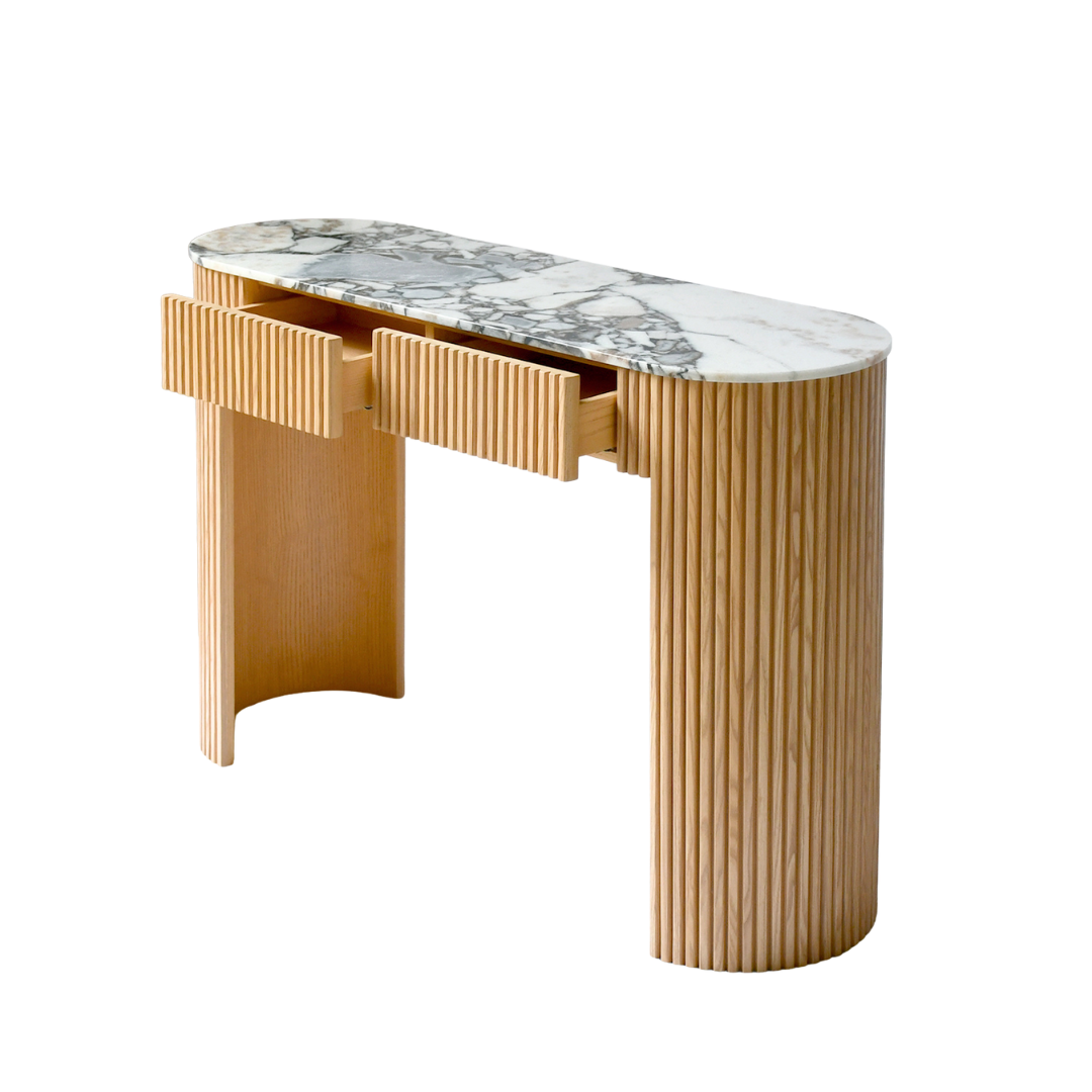 CELINA Hall Table | Console Table | Natural Marble | Ocean Storm