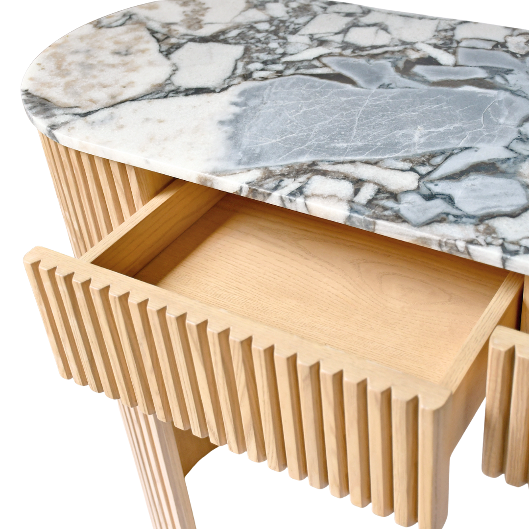 CELINA Hall Table | Console Table | Natural Marble | Ocean Storm