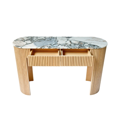 CELINA Hall Table | Console Table | Natural Marble | Ocean Storm