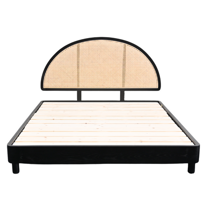 ARCO King Bed | Rattan | Solid wood | Black