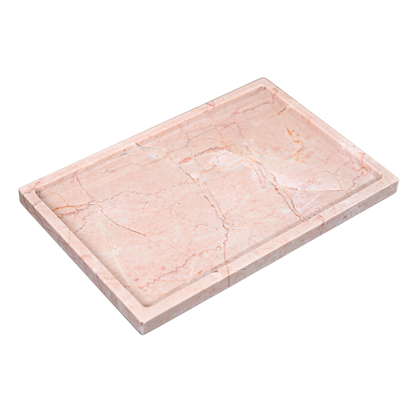 Rectangular Marble Serving Tray with natural veining