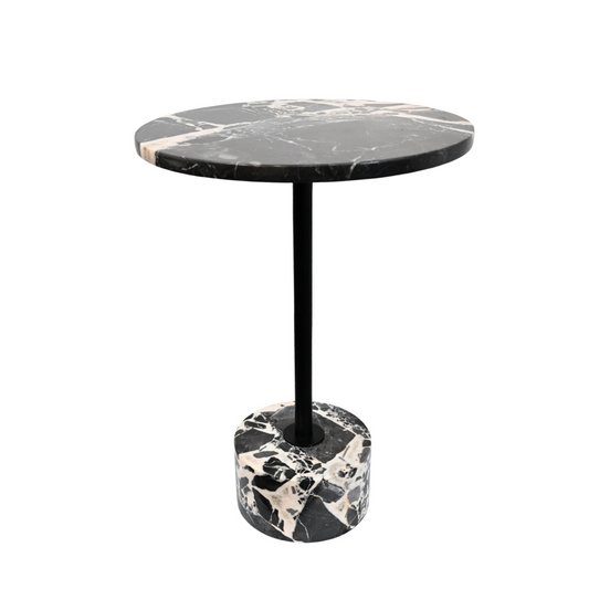 round black marble side table 
