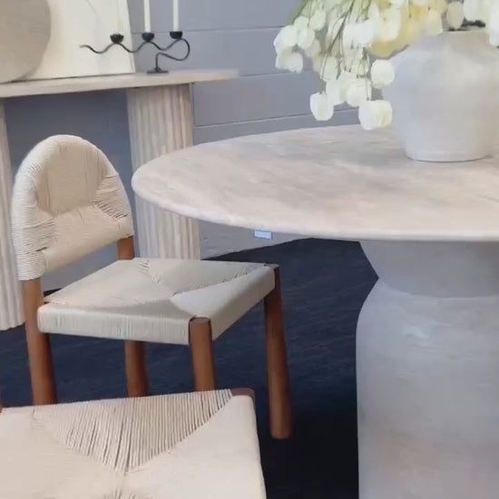 Natural Travertine Beige round dining table