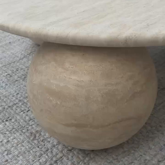 MOLLY Coffee Table | Natural Travertine | Beige - Home Elements