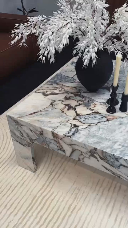 MORGAN Coffee Table | Natural Marble | Ocean Storm - Home Elements
